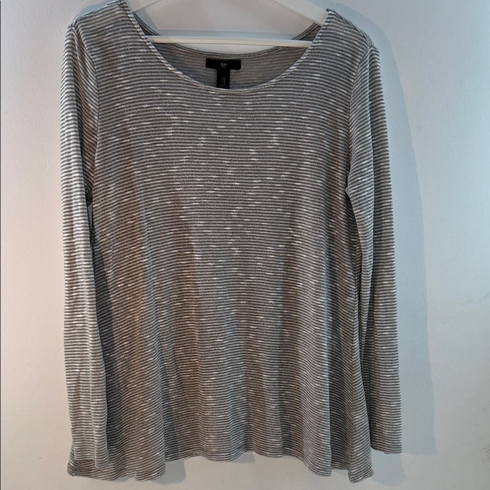 GAP Women's Gray Striped Blouse